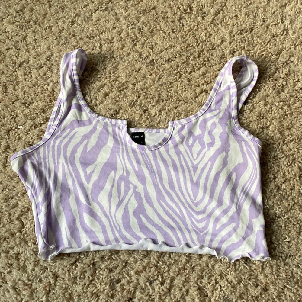 Purple Swirl Pattern Wide Strap Tank Top